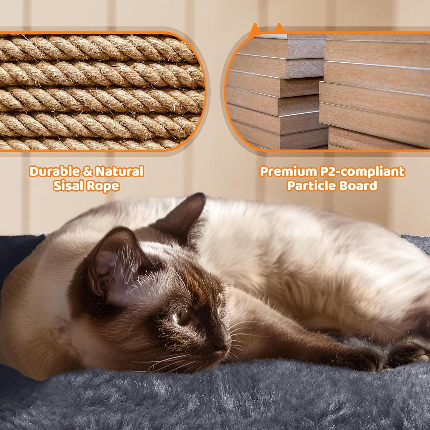 Yaheetech 68.5-Inch Multi-Level Cat Tree for Large Cats with Three Spacious Perches and Large Condo, Stable Pet Playhouse Featuring Sisal-Covered Scratching Posts and Board in Dark Gray