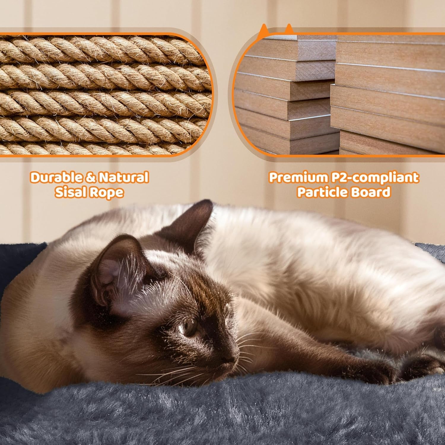 Yaheetech 68.5-Inch Multi-Level Cat Tree for Large Cats with Three Spacious Perches and Large Condo, Stable Pet Playhouse Featuring Sisal-Covered Scratching Posts and Board in Dark Gray