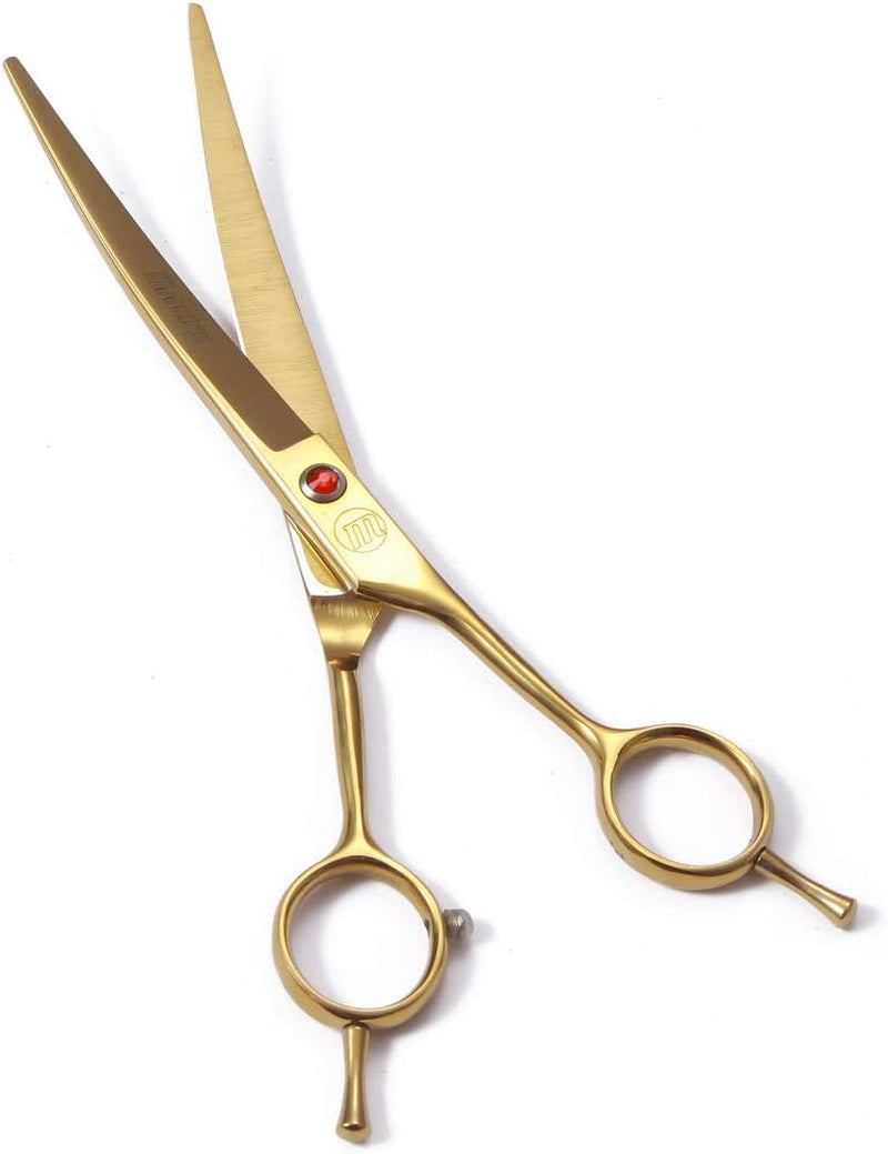 Professional Dog Grooming Scissors Set - 7 Inch and 8 Inch Chunkers, Curved Shears, and Thinning Shears with Grooming Comb