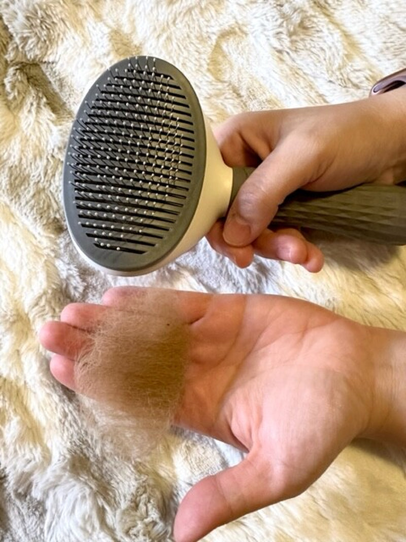 Premium Pet Hair Remover and Grooming Brush for Dogs and Cats with Self-Cleaning Mechanism