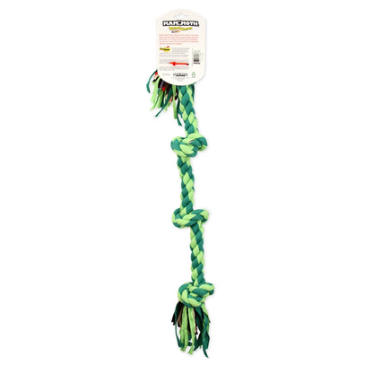 Flossy Chews Large 27" Cloth 4-Knot Tug Rope Dog Toy in Assorted Colors