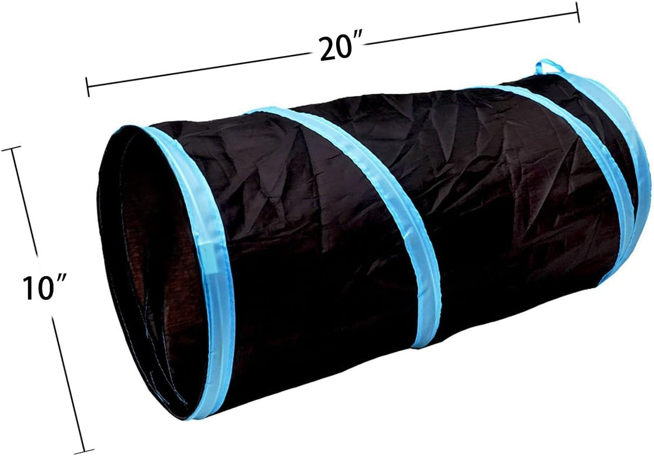 Interactive Cat Tunnel for Indoor Use - Collapsible 20" Play Tunnel for Cats, Kittens, Rabbits, and Puppies with Crinkle Features