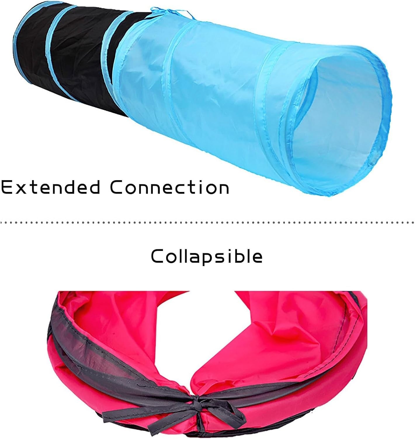 Interactive Cat Tunnel for Indoor Use - Collapsible 20" Play Tunnel for Cats, Kittens, Rabbits, and Puppies with Crinkle Features