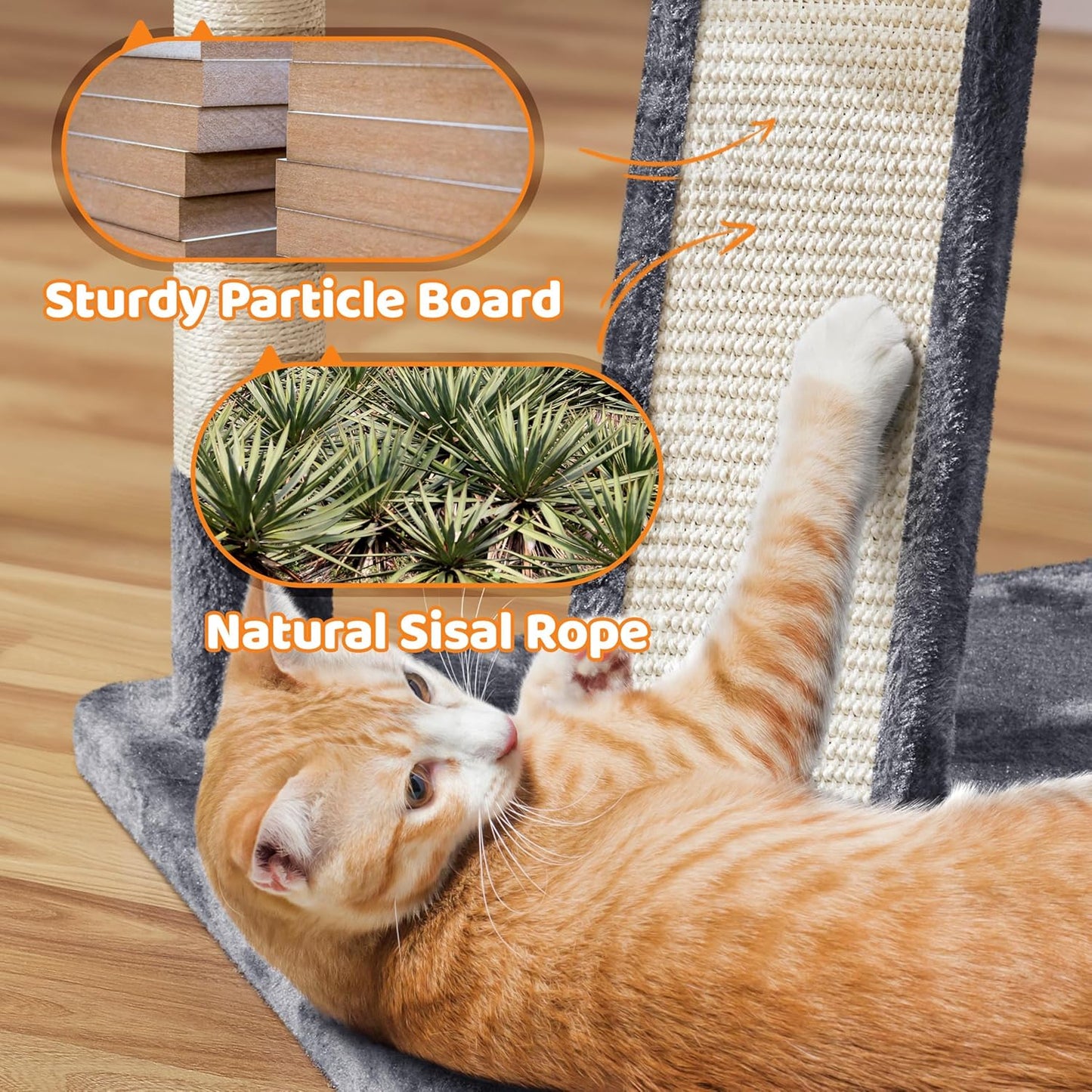 Yaheetech 68.5-Inch Multi-Level Cat Tree for Large Cats with Three Spacious Perches and Large Condo, Stable Pet Playhouse Featuring Sisal-Covered Scratching Posts and Board in Dark Gray