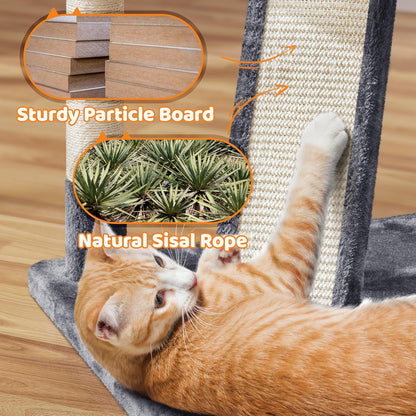 Yaheetech 68.5-Inch Multi-Level Cat Tree for Large Cats with Three Spacious Perches and Large Condo, Stable Pet Playhouse Featuring Sisal-Covered Scratching Posts and Board in Dark Gray