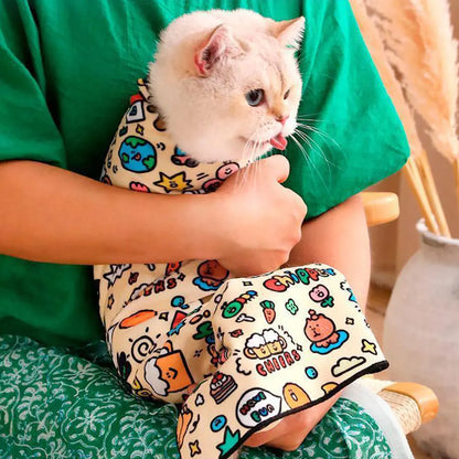 Self-Adhering Cat Restraint Wrap for Medical Care and Grooming - Anti-Bite, Anti-Scratch, Anti-Escape Solution